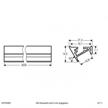 EVN Aluminium Profil für LED-Strips APV30300
