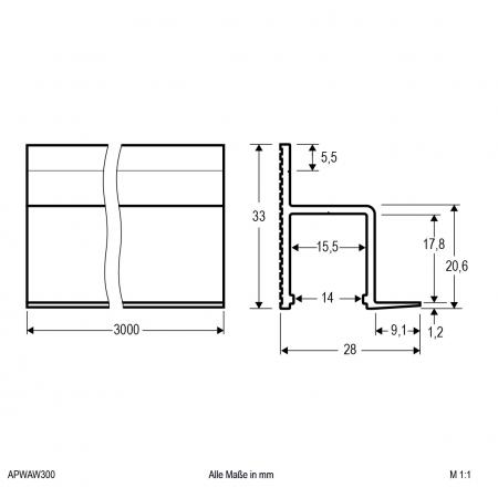 EVN Aluminium Profil für LED-Strips APWAW300