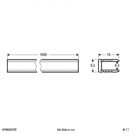 EVN Aluminium Profil für LED-Strips APWBGB100