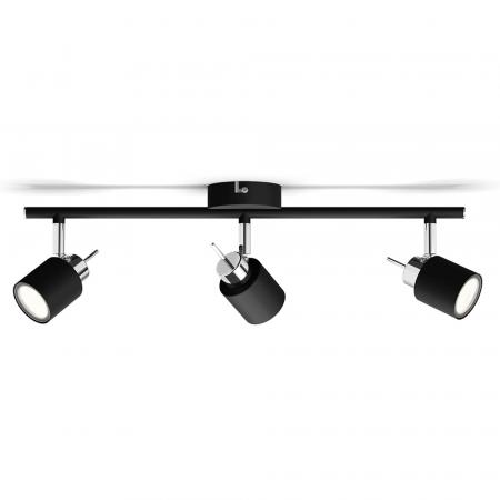 Philips 3er Meranti Deckenstrahler in Schwarz mit 3 x GU10 Fassung IP20 - GU10 Leuchtmittel nicht enthalten