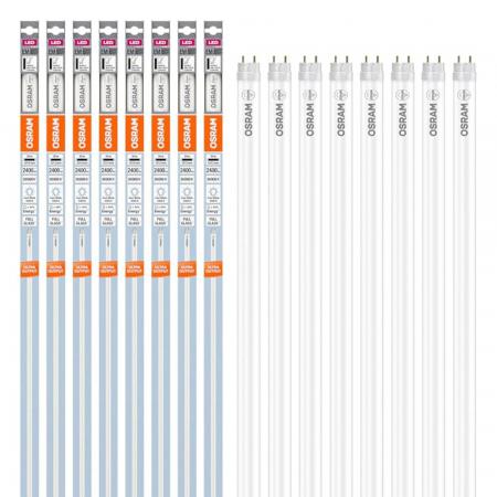 8 x 120cm OSRAM G13/T8 LED-Röhre Ultra Output EM 20W wie 36W 4000K neutralweiß Glas für KVG