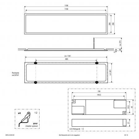 EVN LED Einbaupanel für Rasterdecken BPDU12300125
