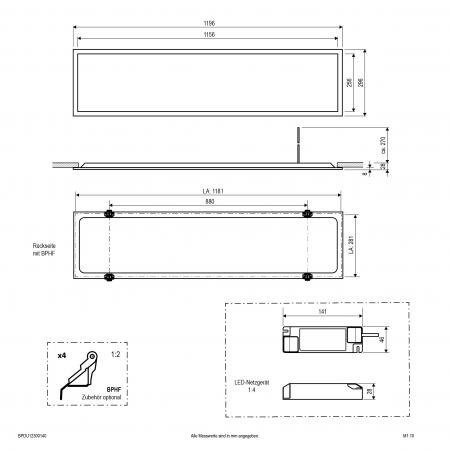 EVN LED Einbaupanel BPDU12300140