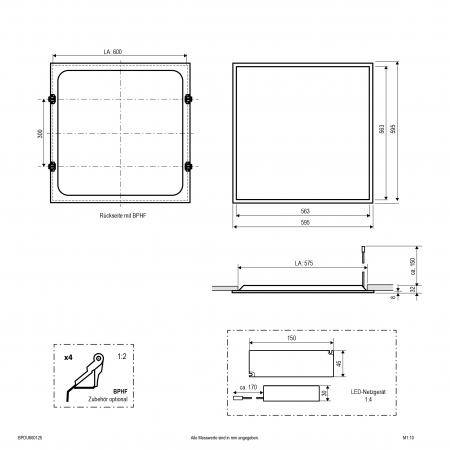 EVN LED Einbaupanel für Rasterdecken BPDU600125