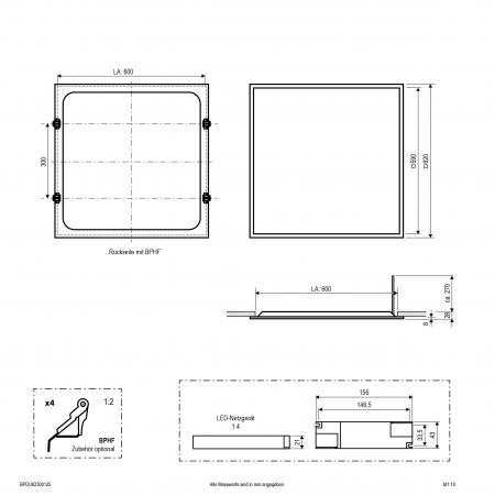 EVN LED Einbaupanel für Rasterdecken BPDU62300125
