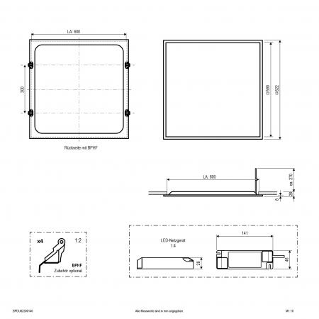 EVN LED Einbaupanel für Systemdecken BPDU62300140
