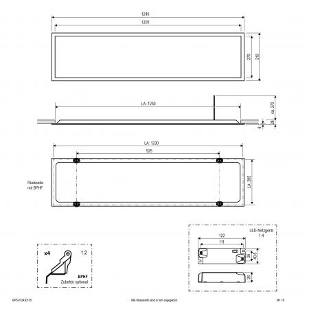EVN LED Einbaupanel für Rasterdecken BPSU12430125