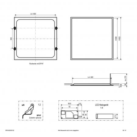 EVN LED Einbaupanel für Rasterdecken BPSU62300102