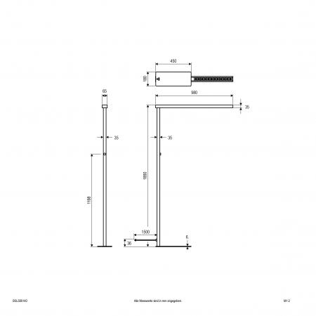 EVN Büro Stehleuchte, up/down (Drehdimmer) BSL500140