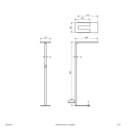 EVN Büro Stehleuchte, up/down (Touchdimmer) BSL803140S
