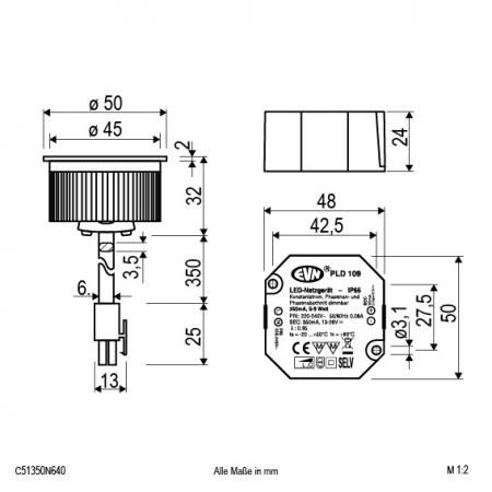 EVN COB LED-Einsatz inkl. Netzgerät C51350N640