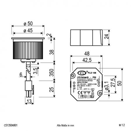 EVN COB LED-Einsatz inkl. Netzgerät C51350N901