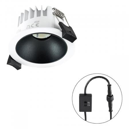 EVN C54N06010925 LED Deckeneinbauleuchte REFLECTO 6W 3000K/4000K/5700K 510lm weiß rund IP54 dimmbar Einbaudurchmesser 68mm