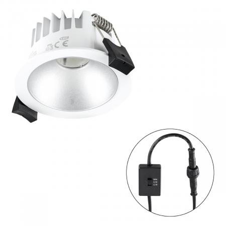 EVN C54N06011425 LED Deckeneinbauleuchte REFLECTO 6W 3000K/4000K/5700K 531lm weiß rund IP54 dimmbar Einbaudurchmesser 68mm