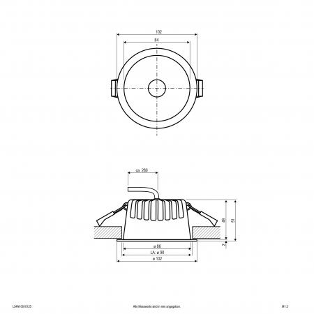 EVN C54N10010125 LED Deckeneinbauleuchte REFLECTO 10W 3000K/4000K/5700K 820lm weiß rund IP54 dimmbar Einbaudurchmesser 90mm
