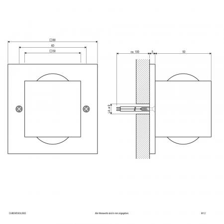 EVN LED Innenwandleuchte 2-flammig Aluminiumkorpus 3000K warmweißes Licht nach oben und unten gerichtet Up and Down