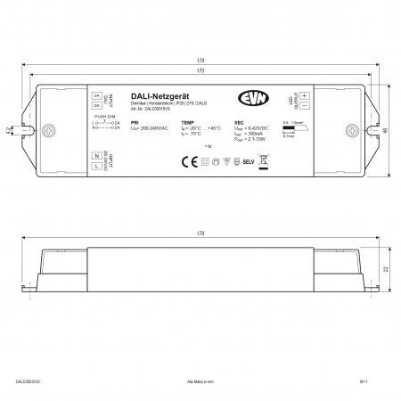 EVN DALI Dimmer-Empfänger inkl. Netzgerät DALD35015VS