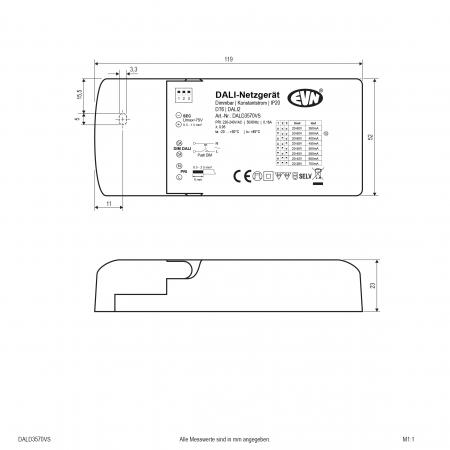 EVN DALI Dimmer-Empfänger inkl. Netzgerät DALD3570VS