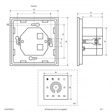 EVN DALI Wand-Control-Panel für Tunable-White, weiß DALWPWWCW