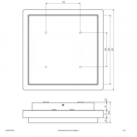 EVN LED Anbauleuchte quad. anthrazit IP54 14W 3000K 1192lm