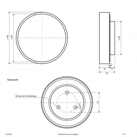 EVN LED Deckenanbauleuchte mit CCT Switch DUT300125