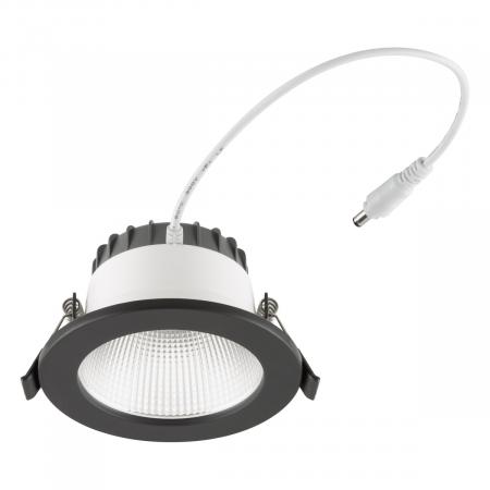 EVN ED54100925 LED Deckeneinbauleuchte DALI-2 dimmbar 10W 3000K-5700K 1270lm schwarz IP54 Notlicht Einbaudurchmesser 90 mm