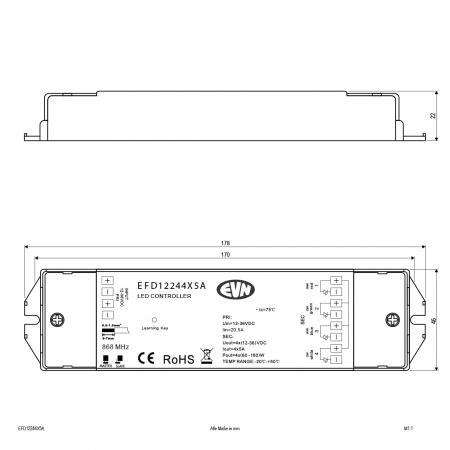 EVN LED Funk-Multicolor-Empfänger EFD12244X5A