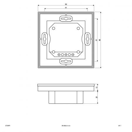 EVN Funk-Dimmer-Wandpanel mit Touch-Bedienfeld EFDWP4