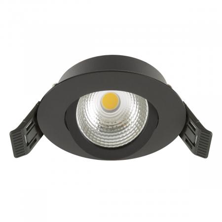 EVN EH44060902 COMPACTO68 DOB-LED Deckeneinbauleuchte 6W 3000K schwarz schwenkbar IP44 Einbaudurchmesser 68 mm