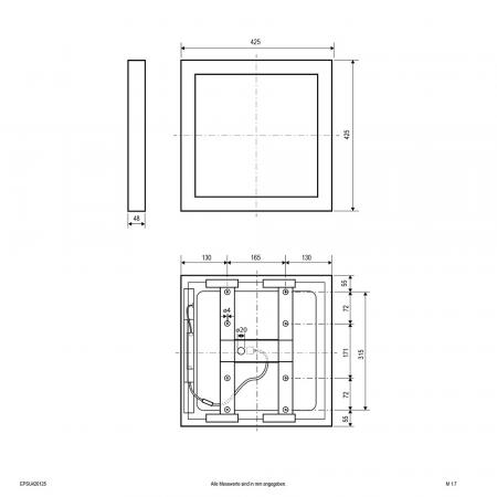 EVN EPSU420125 LED-Deckenpanel 425x425 mm Multilumen Multicolour IP40