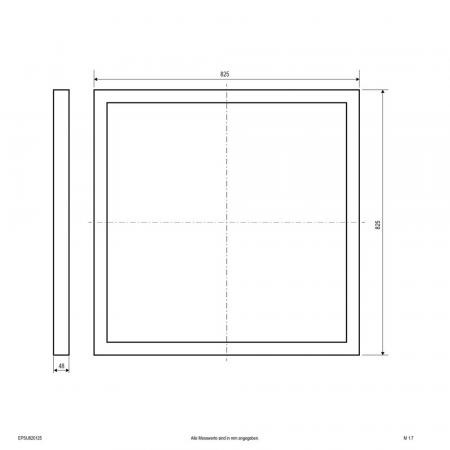 LED Deckenanbaupanel 825x825 mm 30–52W 3000/4000K IP40 EPSU820125