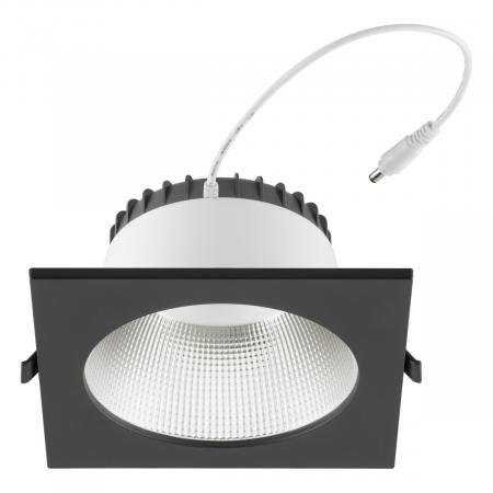 EVN ET54204925 LED Deckeneinbauleuchte 20W 2500lm 3000K/4000K/5700K IP54 schwarz quadratisch dimmbar Einbaudurchmesser 145 mm
