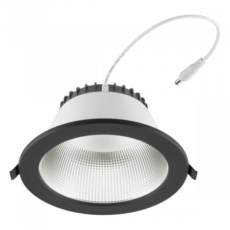 EVN ET54280925 LED Deckeneinbauleuchte 28W 3500lm 3000K/4000K/5700K IP54 schwarz rund dimmbar Einbaudurchmesser 165 mm
