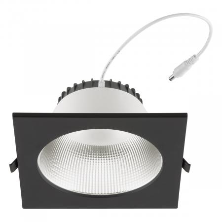 DECIDE ET54284925 LED Deckeneinbauleuchte 28W 3000K/4000K/5700K 3500lm IP54 schwarz quadratisch dimmbar Einbaudurchmesser 165 mm