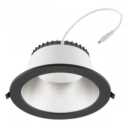 DECIDE ET54350925 LED Deckeneinbauleuchte rund 35W 3000K/4000K/5700K 4375lm IP54 schwarz dimmbar Einbaudurchmesser 195mm