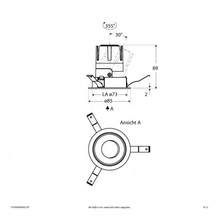 EVN F01R09AM0640L15P COB-LED Deckeneinbauleuchte 6W 4000K 735lm CRI92 dimmbar weiß schwenkbar Einbaudurchmesser 73mm