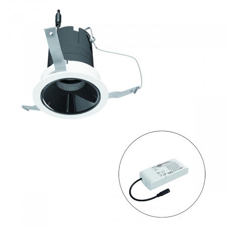 EVN F01R09SM0627L15D COB-LED Deckeneinbauleuchte 6W 2700K 686lm CRI92 DALI/DALI-2 dimmbar weiß rund Einbaudurchmesser 73 mm
