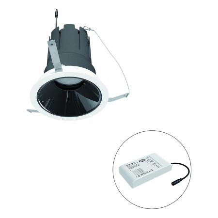 EVN F01R09SM3840L24D COB LED Deckeneinbauleuchte 38W 4655lm 4000K Neutralweiß 24° DALI dimmbar Einbaudurchmesser 150mm