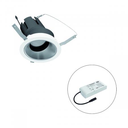 EVN F01R14AM2540L15D COB-LED Deckeneinbauleuchte 25W 4000K 3063lm CRI92 DALI-2 15° schwenkbar Einbaudurchmesser 125mm
