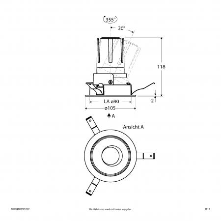 EVN Modulare LED Einbauleuchte F02R14AM1327L55P