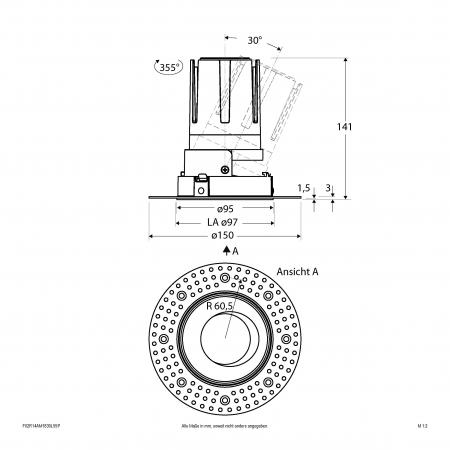 EVN Modulare LED Einbauleuchte F02R14AM1830L55P