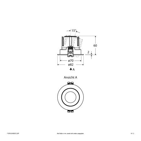 EVN F10RXXXM0627L24P COB-LED Deckeneinbauleuchte 6 W 2700 K 755 lm 24° schwenkbar Einbaudurchmesser 70 mm