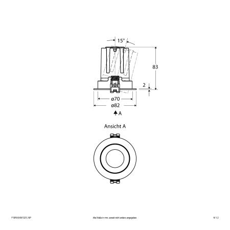 EVN F10RXXXM1327L15P COB-LED Deckeneinbauleuchte 13 W 2700 K 1635 lm CRI92 weiß rund schwenkbar 15° Reflektor Einbaudurchmesser 70 mm