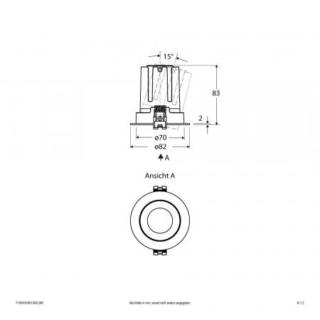 EVN F10RXXXM1340L24D COB-LED Deckeneinbauleuchte rund 13 W 4000 K Neutralweiß 1752 lm DALI DALI-2 dimmbar Einbaudurchmesser 70 mm