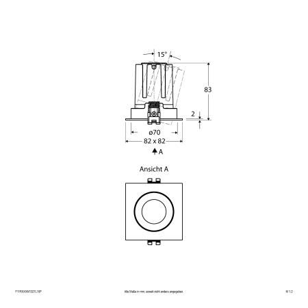 EVN F11RXXXM1327L15P COB-LED Deckeneinbauleuchte 13 W 2700 K Warmweiß 1635 lm 15° Dimmbar Einbaudurchmesser 70 mm