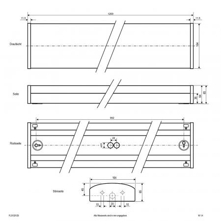 EVN FLS120125 LED Anbaupanel rechteckig 1200x164 mm 35W 3000/4000K IP54 105° Multilumen