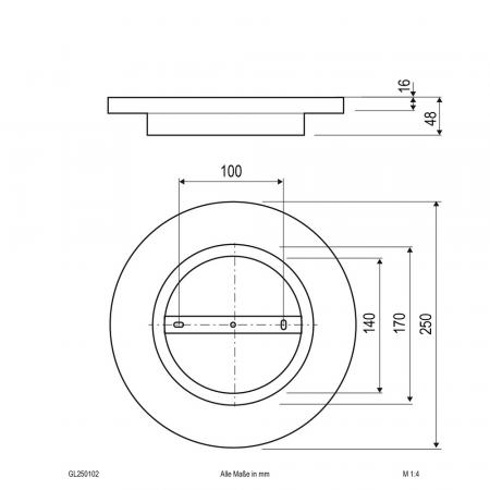 Flache EVN Gips-Wandleuchte rund inidivduell gestaltbar IP20 3000K 9.5W 635lm