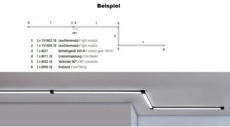 150cm Helestra LED Leuchtenmodul 1500 in Weiß matt