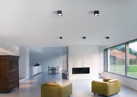 Helestra Quaderförmiger LED Deckenstrahler DORA in mattschwarz