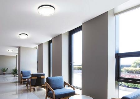 Runde Helestra TANA LED Deckenleuchte in mattschwarz ø28cm